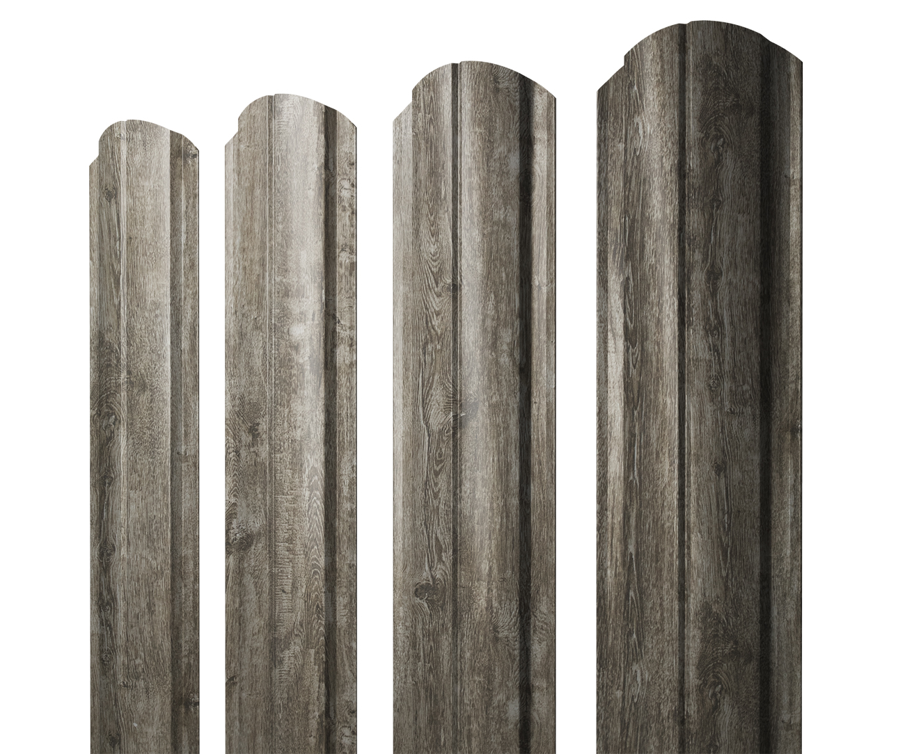 Штакетник Полукруглый Slim фигурный 0,45 Print Elite Nordic Wood TwinColor