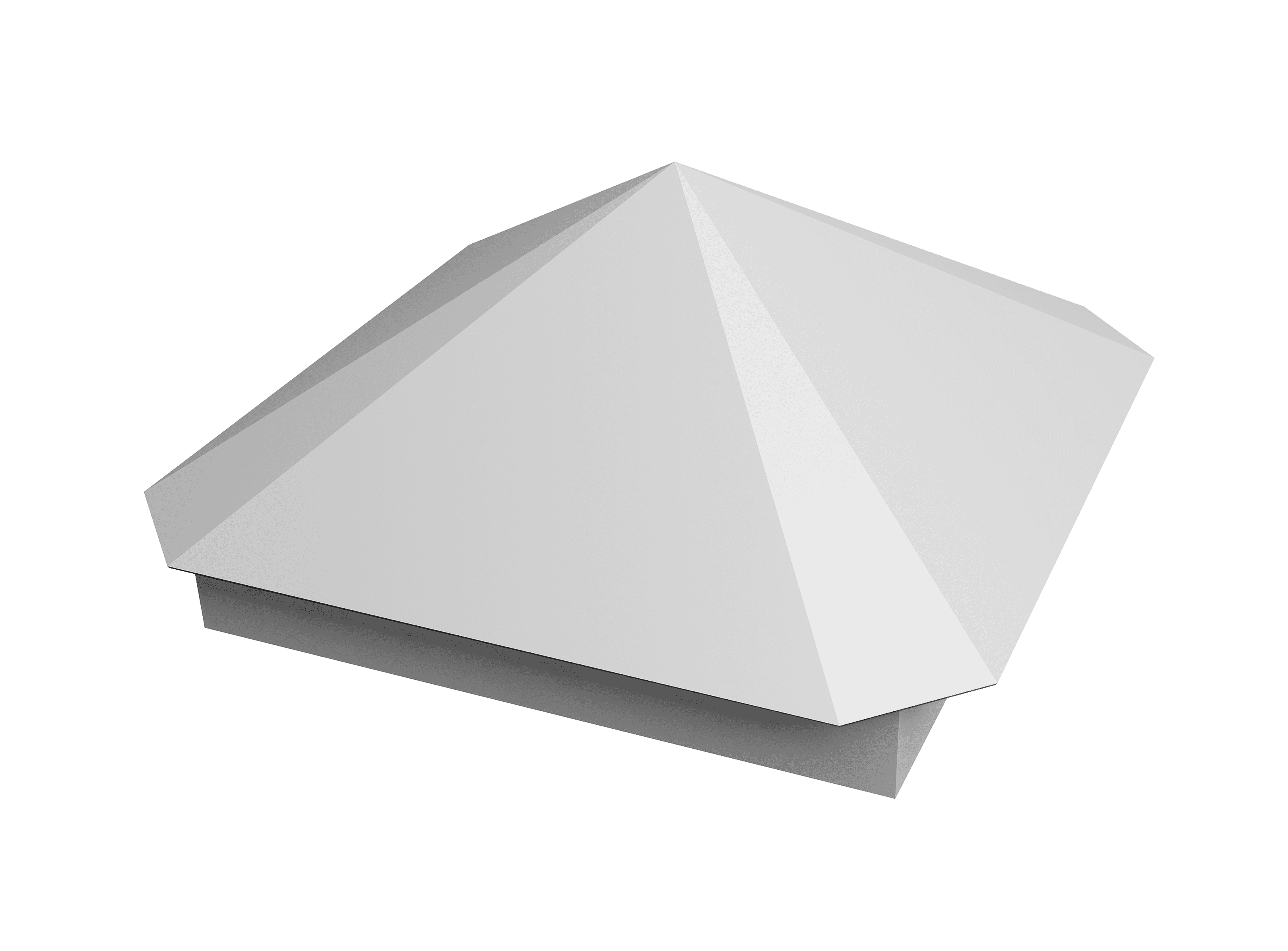 Колпак на столб Пирамида 390х390мм 0,45 Drap с пленкой RAL 9003 сигнальный белый