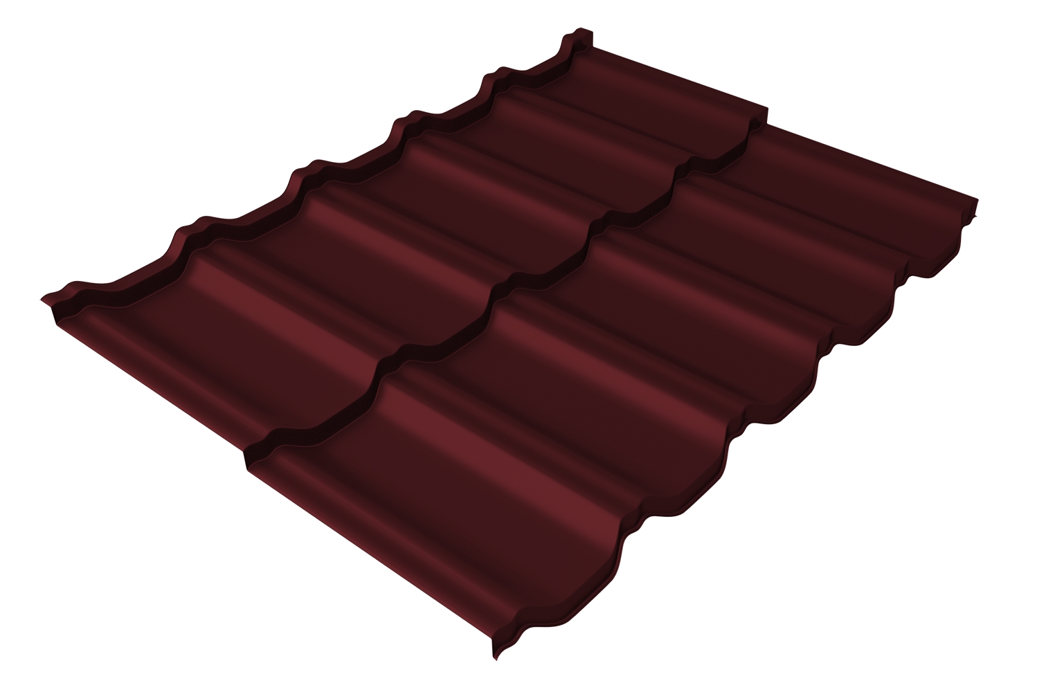 Металлочерепица модульная квинта Uno Grand Line c 3D резом 0,45 PE RAL 3005 красное вино