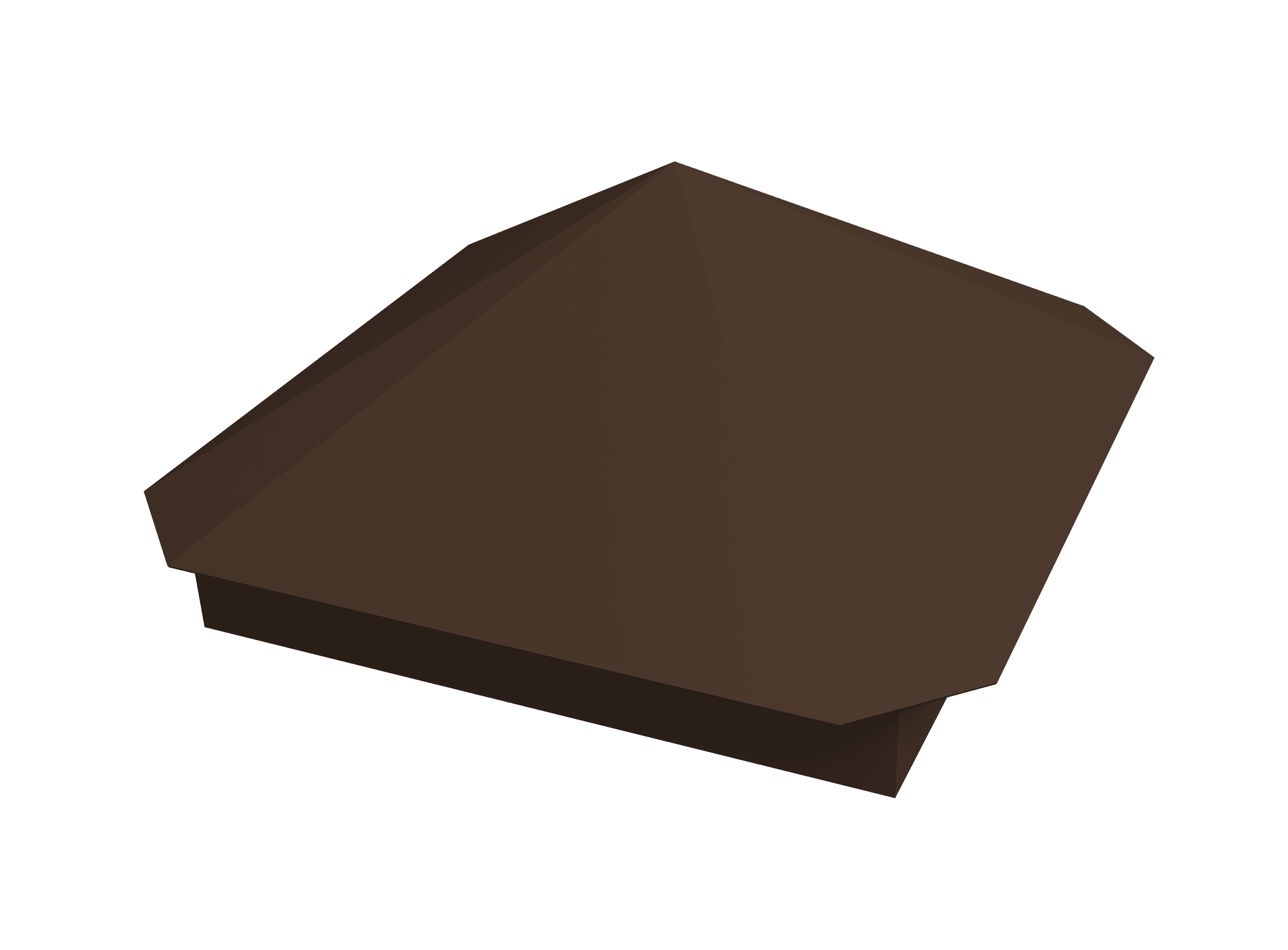 Колпак на столб Пирамида 390х390мм 0,45 PE с пленкой RAL 8017 шоколад