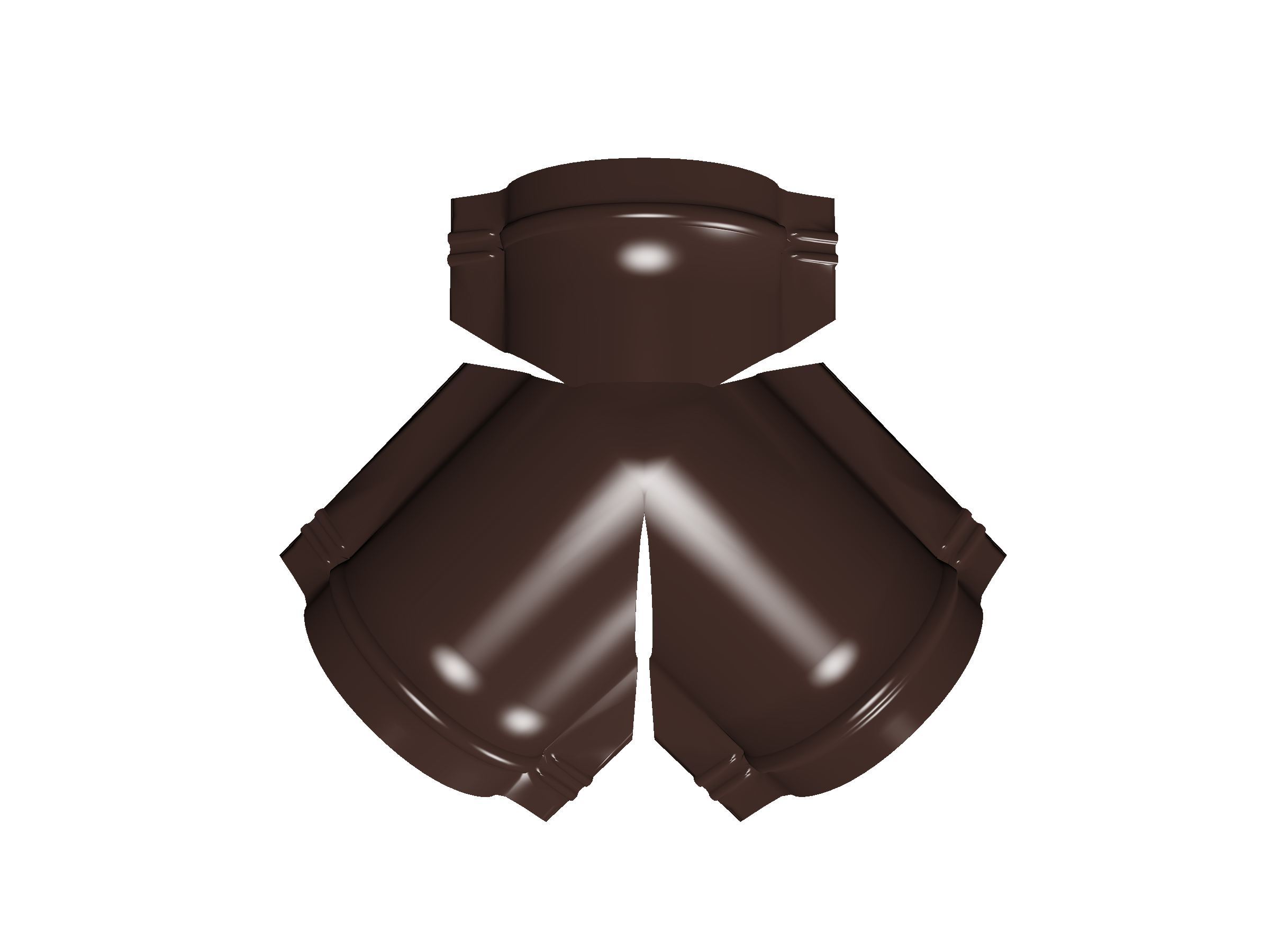 Тройник Y конька полукруглого Rooftop Бархат с пленкой RAL 8017 шоколад