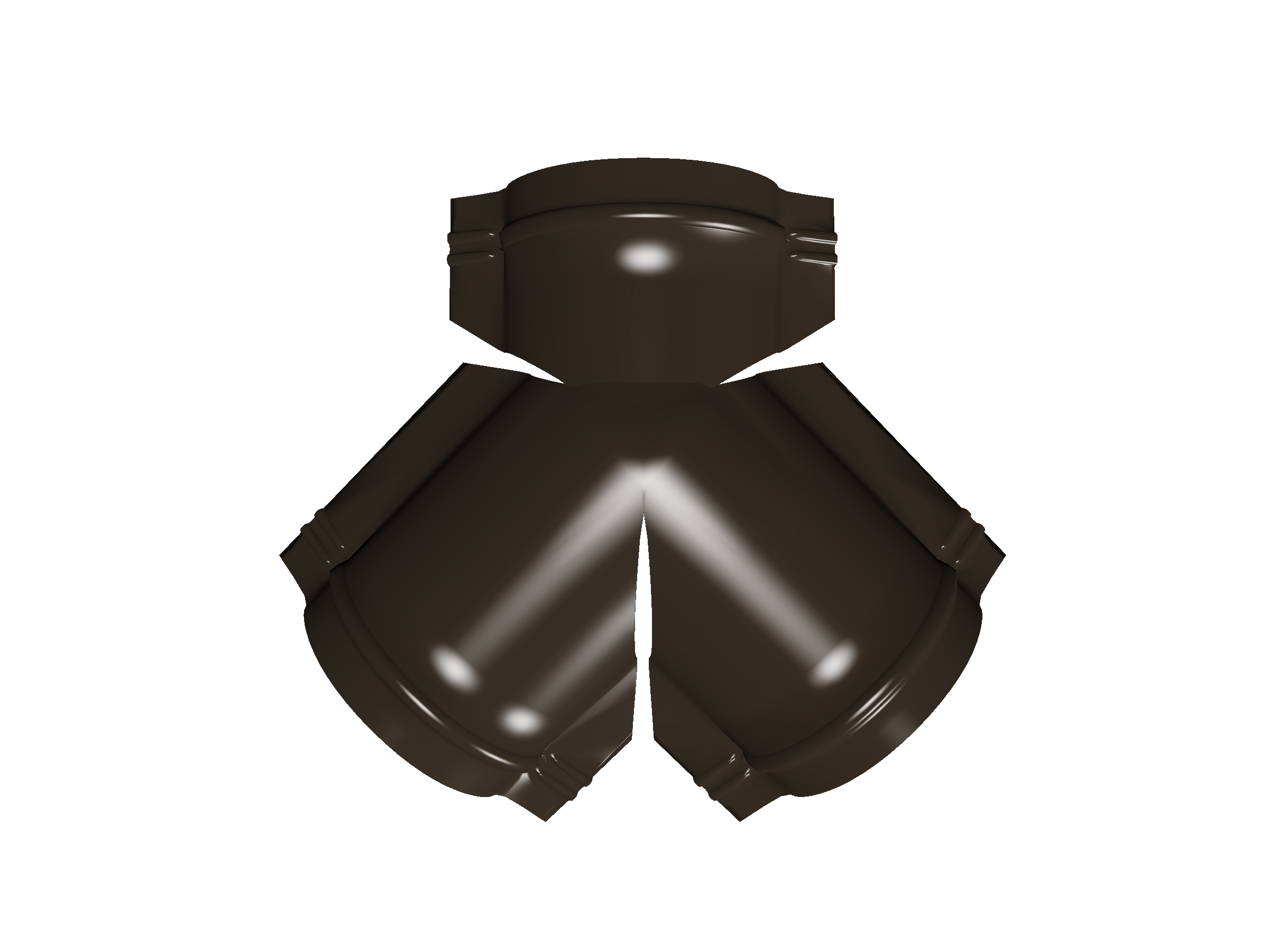 Тройник Y конька полукруглого GreenCoat Pural BT с пленкой RR 32 темно-коричневый (RAL 8019 серо-коричневый)