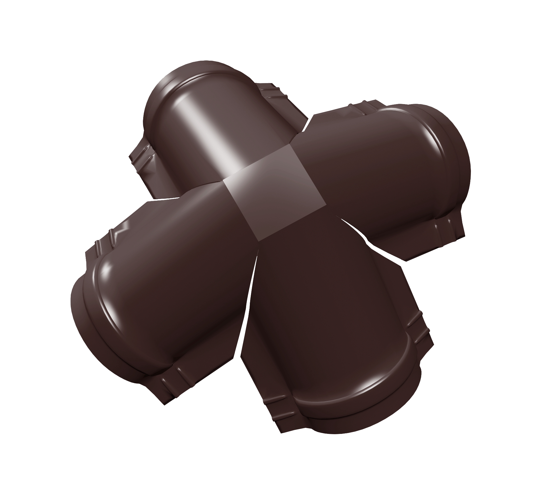 Четверник конька полукруглого GreenCoat Pural BT, matt с пленкой RR 887 шоколадно-коричневый (RAL 8017 шоколад)