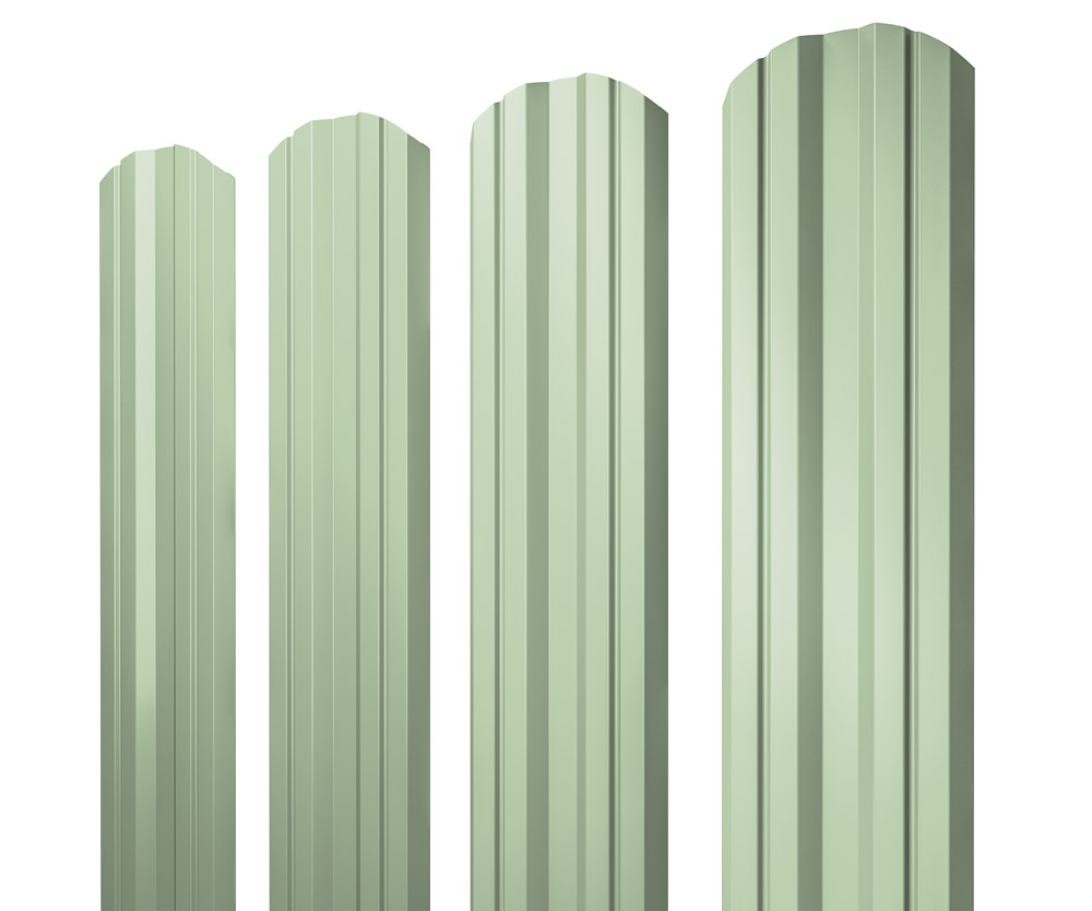 Штакетник Twin фигурный 0,45 PE RAL 6019 бело-зеленый