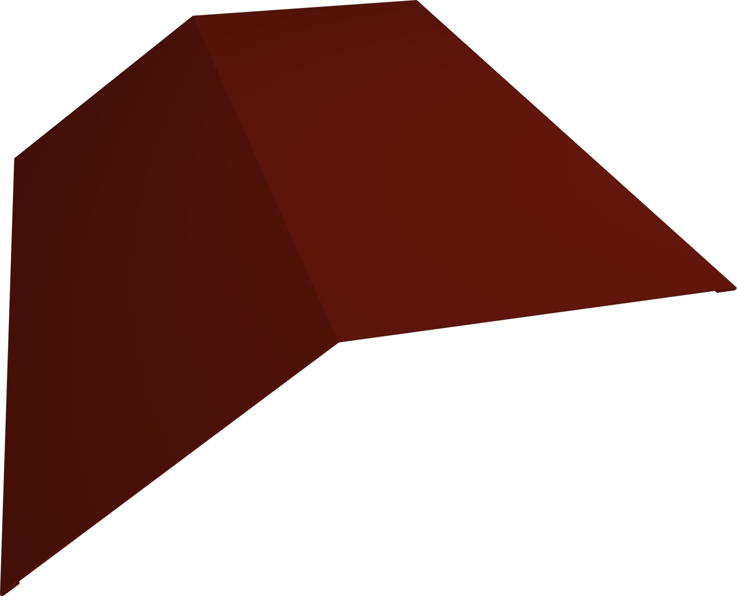 Планка конька плоского 190х190 0,5 GreenCoat Pural BT, matt RR 29 красный (RAL 3009 оксидно-красный)